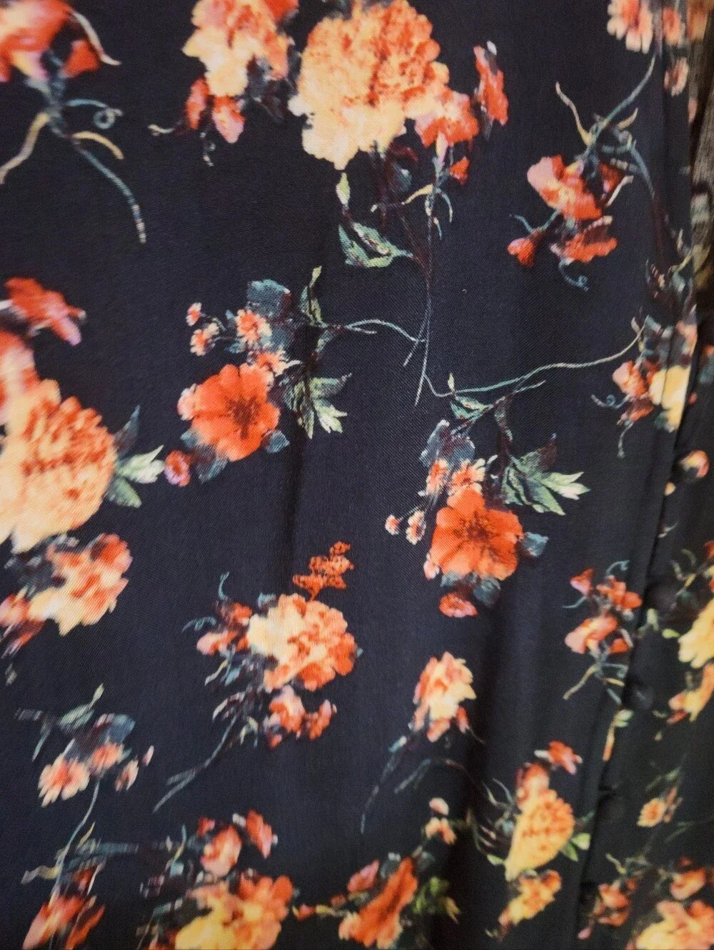 Hem & Thread Womens Tunic Boho S. Large Shirt Floral Ruffle Button Up Keyhole - Picture 8 of 10